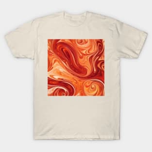 Red and Orange Abstract Swirls T-Shirt